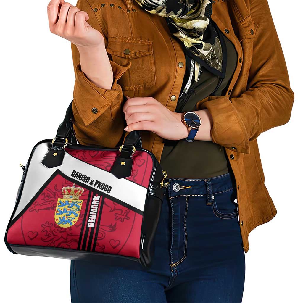 Denmark Shoulder Handbag Danish Coat of Arms, National Flag, Bold Scandinavian Heritage Design