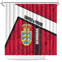 Denmark Shower Curtain Danish Coat of Arms, National Flag, Bold Scandinavian Heritage Design