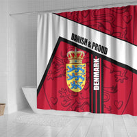 Denmark Shower Curtain Danish Coat of Arms, National Flag, Bold Scandinavian Heritage Design