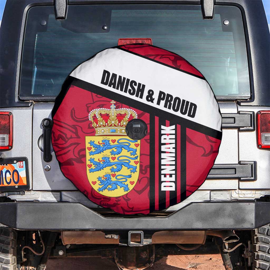 Denmark Spare Tire Cover Danish Coat of Arms, National Flag, Bold Scandinavian Heritage Design