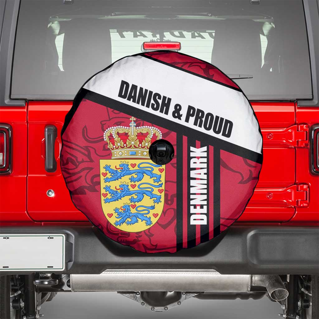 Denmark Spare Tire Cover Danish Coat of Arms, National Flag, Bold Scandinavian Heritage Design