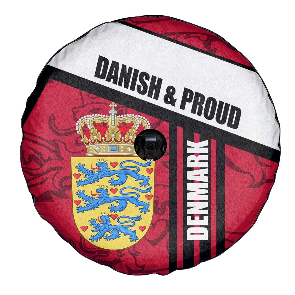 Denmark Spare Tire Cover Danish Coat of Arms, National Flag, Bold Scandinavian Heritage Design
