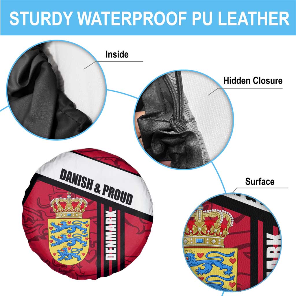 Denmark Spare Tire Cover Danish Coat of Arms, National Flag, Bold Scandinavian Heritage Design