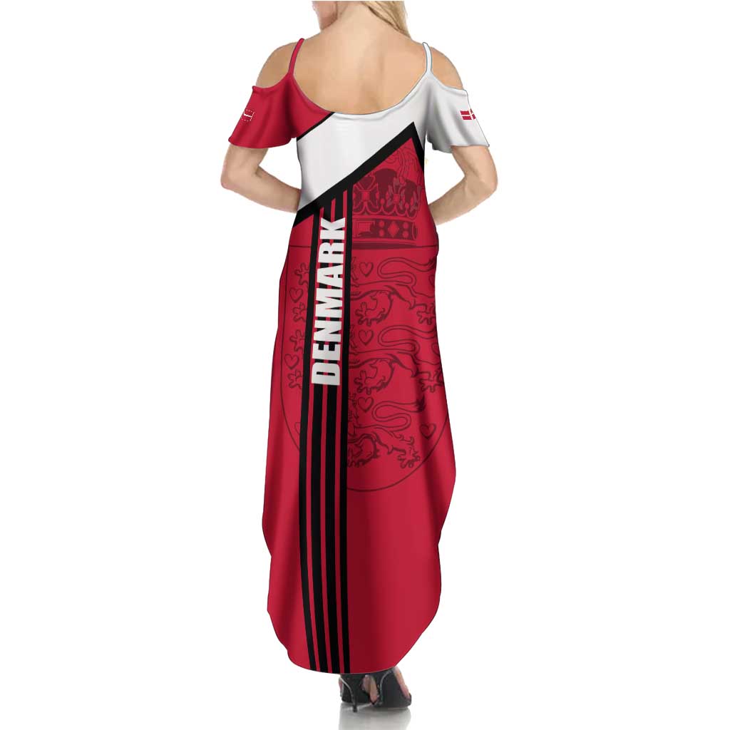 Denmark Summer Maxi Dress Danish Coat of Arms, National Flag, Bold Scandinavian Heritage Design