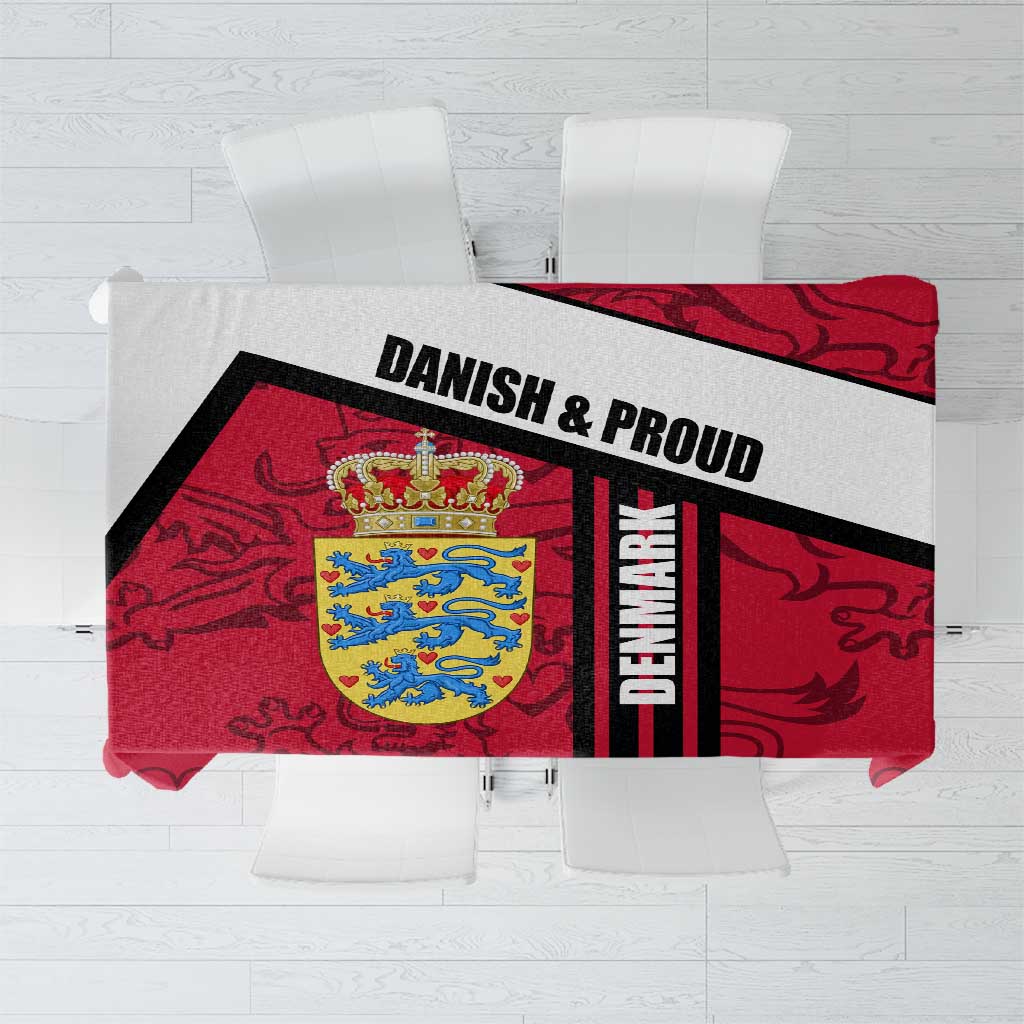 Denmark Tablecloth Danish Coat of Arms, National Flag, Bold Scandinavian Heritage Design