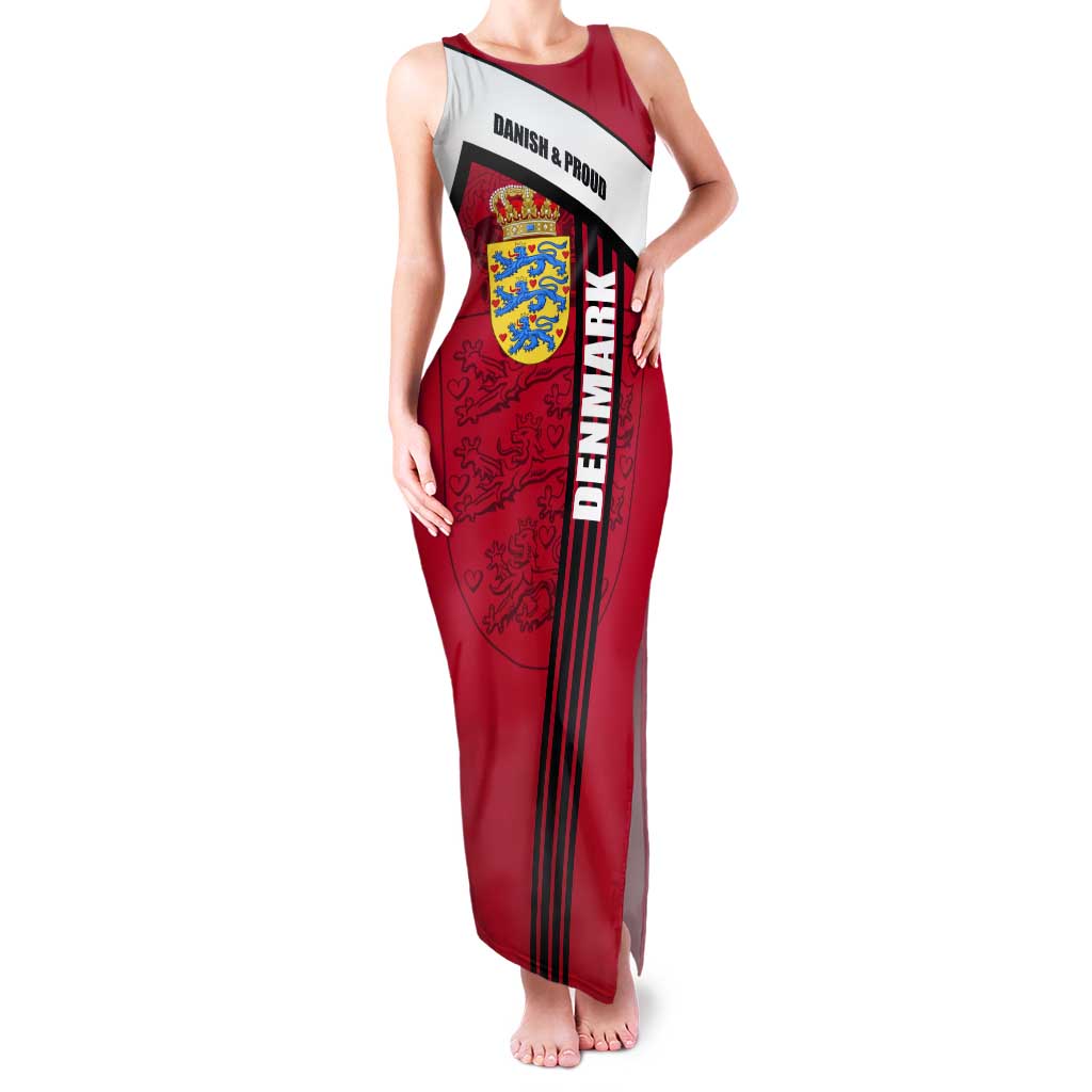 Denmark Tank Maxi Dress Danish Coat of Arms, National Flag, Bold Scandinavian Heritage Design