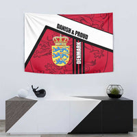 Denmark Tapestry Danish Coat of Arms, National Flag, Bold Scandinavian Heritage Design