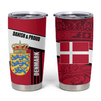 Denmark Tumbler Cup Danish Coat of Arms, National Flag, Bold Scandinavian Heritage Design