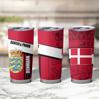 Denmark Tumbler Cup Danish Coat of Arms, National Flag, Bold Scandinavian Heritage Design