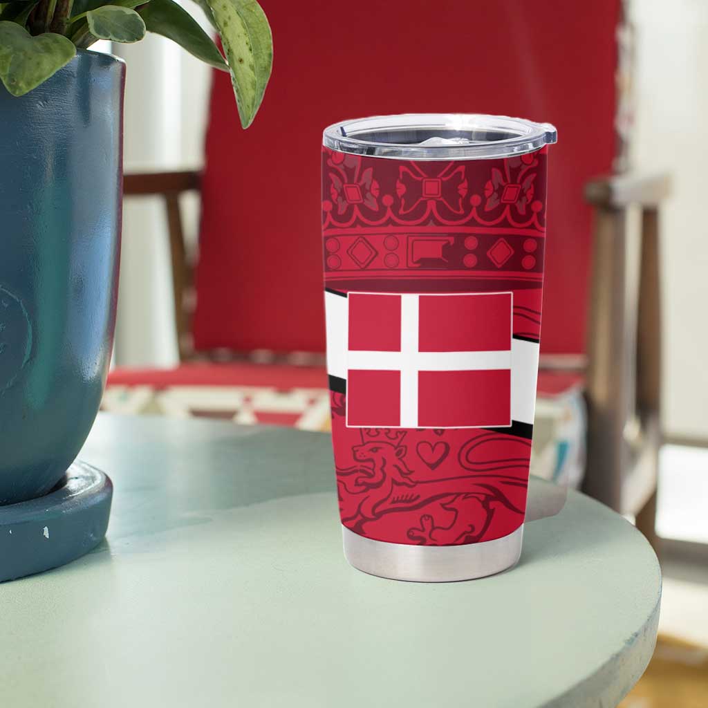 Denmark Tumbler Cup Danish Coat of Arms, National Flag, Bold Scandinavian Heritage Design