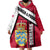 Denmark Wearable Blanket Hoodie Danish Coat of Arms, National Flag, Bold Scandinavian Heritage Design