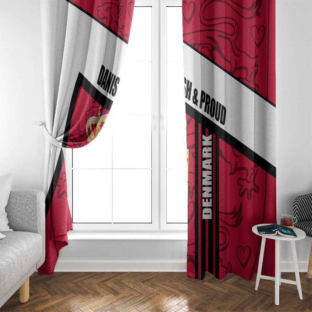Denmark Window Curtain Danish Coat of Arms, National Flag, Bold Scandinavian Heritage Design