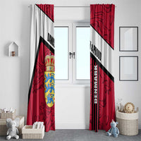 Denmark Window Curtain Danish Coat of Arms, National Flag, Bold Scandinavian Heritage Design