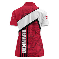 Denmark Women Polo Shirt Danish Coat of Arms, National Flag, Bold Scandinavian Heritage Design
