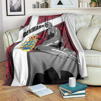 Denmark Blanket with The Little Mermaid Statue, Danish Folk Patterns, National Heritage Pride