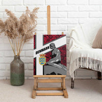Denmark Canvas Wall Art with The Little Mermaid Statue, Danish Folk Patterns, National Heritage Pride