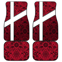 Denmark Car Mats with The Little Mermaid Statue, Danish Folk Patterns, National Heritage Pride