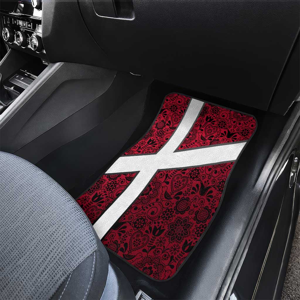 Denmark Car Mats with The Little Mermaid Statue, Danish Folk Patterns, National Heritage Pride