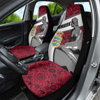 Denmark Car Seat Cover with The Little Mermaid Statue, Danish Folk Patterns, National Heritage Pride