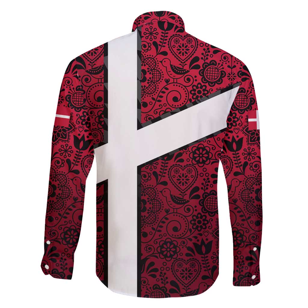 Denmark Family Matching Long Sleeve Bodycon Dress and Hawaiian Shirt with The Little Mermaid Statue, Danish Folk Patterns, National Heritage Pride