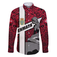 Denmark Family Matching Off Shoulder Short Dress and Hawaiian Shirt with The Little Mermaid Statue, Danish Folk Patterns, National Heritage Pride