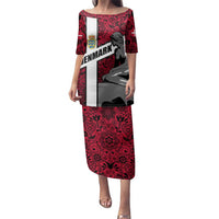 Denmark Family Matching Puletasi and Hawaiian Shirt with The Little Mermaid Statue, Danish Folk Patterns, National Heritage Pride