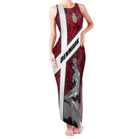 Denmark Family Matching Tank Maxi Dress and Hawaiian Shirt with The Little Mermaid Statue, Danish Folk Patterns, National Heritage Pride