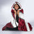 Denmark Hooded Blanket with The Little Mermaid Statue, Danish Folk Patterns, National Heritage Pride