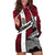 Denmark Hoodie Dress with The Little Mermaid Statue, Danish Folk Patterns, National Heritage Pride
