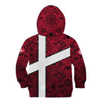 Denmark Kid Hoodie with The Little Mermaid Statue, Danish Folk Patterns, National Heritage Pride