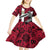 Denmark Kid Short Sleeve Dress with The Little Mermaid Statue, Danish Folk Patterns, National Heritage Pride