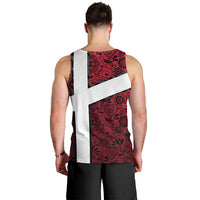 Denmark Men Tank Top with The Little Mermaid Statue, Danish Folk Patterns, National Heritage Pride