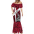 Denmark Mermaid Dress with The Little Mermaid Statue, Danish Folk Patterns, National Heritage Pride
