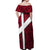 Denmark Off Shoulder Maxi Dress with The Little Mermaid Statue, Danish Folk Patterns, National Heritage Pride
