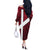 Denmark Off The Shoulder Long Sleeve Dress with The Little Mermaid Statue, Danish Folk Patterns, National Heritage Pride