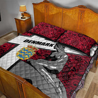 Denmark Quilt Bed Set with The Little Mermaid Statue, Danish Folk Patterns, National Heritage Pride