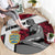 Denmark Round Carpet with The Little Mermaid Statue, Danish Folk Patterns, National Heritage Pride