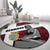 Denmark Round Carpet with The Little Mermaid Statue, Danish Folk Patterns, National Heritage Pride