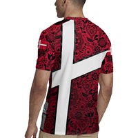 Denmark Rugby Jersey with The Little Mermaid Statue, Danish Folk Patterns, National Heritage Pride