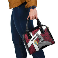 Denmark Shoulder Handbag with The Little Mermaid Statue, Danish Folk Patterns, National Heritage Pride