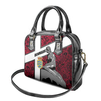 Denmark Shoulder Handbag with The Little Mermaid Statue, Danish Folk Patterns, National Heritage Pride