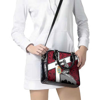 Denmark Shoulder Handbag with The Little Mermaid Statue, Danish Folk Patterns, National Heritage Pride