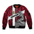 Denmark Sleeve Zip Bomber Jacket with The Little Mermaid Statue, Danish Folk Patterns, National Heritage Pride