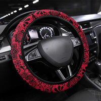 Denmark Steering Wheel Cover with The Little Mermaid Statue, Danish Folk Patterns, National Heritage Pride