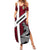 Denmark Summer Maxi Dress with The Little Mermaid Statue, Danish Folk Patterns, National Heritage Pride