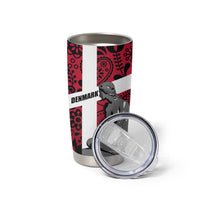 Denmark Tumbler Cup with The Little Mermaid Statue, Danish Folk Patterns, National Heritage Pride