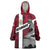 Denmark Wearable Blanket Hoodie with The Little Mermaid Statue, Danish Folk Patterns, National Heritage Pride