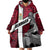 Denmark Wearable Blanket Hoodie with The Little Mermaid Statue, Danish Folk Patterns, National Heritage Pride