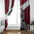 Denmark Window Curtain with The Little Mermaid Statue, Danish Folk Patterns, National Heritage Pride