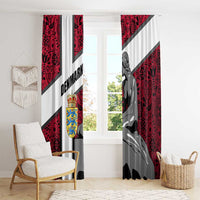 Denmark Window Curtain with The Little Mermaid Statue, Danish Folk Patterns, National Heritage Pride